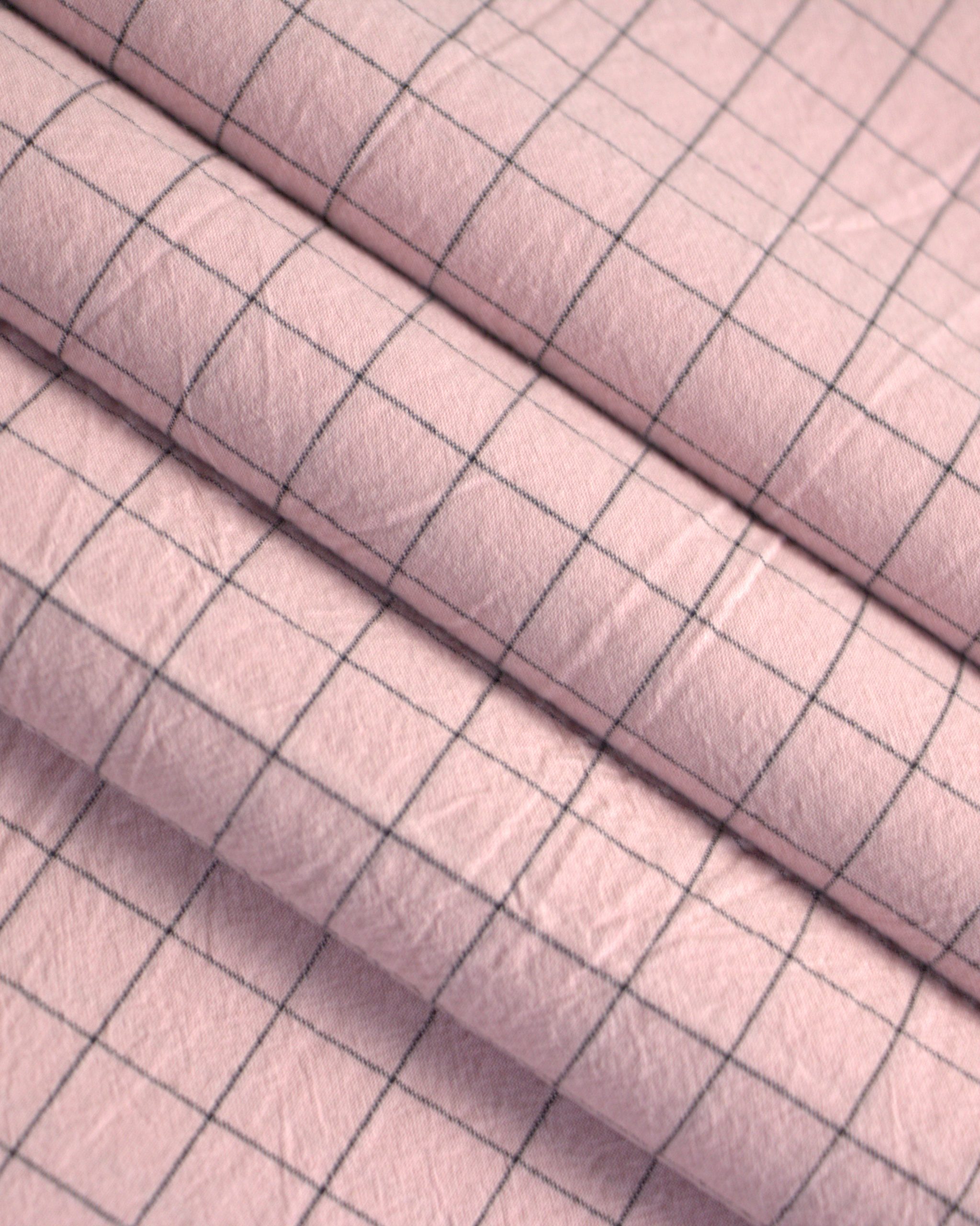 143YD-63 100% cotton 150T hồng kẻ vuông làm chăn ga gối khách sạn, homestay và gia đình