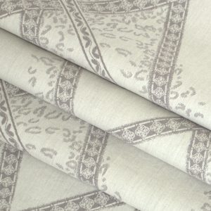 270YD-01/5 Vải jacquard cotton đã qua xử lý giặt hoạ tiết hình học (100% cotton; khổ 2,5 m; màu xám; 270TC)