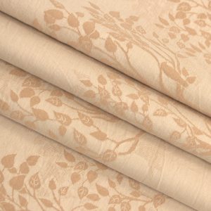 270YD-17/7 Vải jacquard cotton đã qua xử lý giặt hoạ tiết cây cối (100% cotton; khổ 2,5 m; màu be; 270TC)