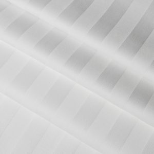 KL-3 satin kẻ sọc (100% cotton; khổ 1,6 m - 2,5 m - 2,8 m - 3,1 m; sọc 3x3 cm; màu trắng; 297TC)