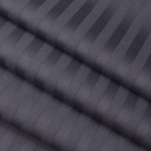 KL-7(703) satin sọc (100% cotton; khổ 2,4 m; sọc 1×1 cm; màu xám than đậm; 245TC)