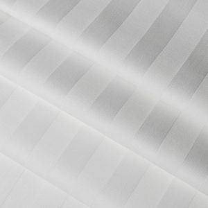 KL-8 satin sọc (100% cotton; khổ 2,4 m - 2,8 m; sọc 2×2 cm; màu trắng; 245TC)