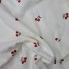 233GZ-3 vải 100%cotton họa tiết trắng quả cherry hiện đại 233TC  khổ 2m4